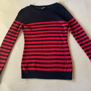Express striped black and red sweater, size M
